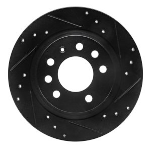 Pontiac Solstice Brake Rotor (1) - Rear Right - R1 Concepts - Drilled & Slotted - Black - `06-`10